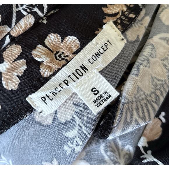 PERSEPTION CONCEPT Womens Size Small Balloon Sleeve Paisley Boho V Neck Shirt - Picture 8 of 8